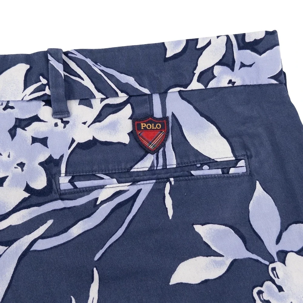 Polo Ralph Lauren Mens 33 Golf Classic Fit Shorts Blue Floral‎ Cotton Hawaiian